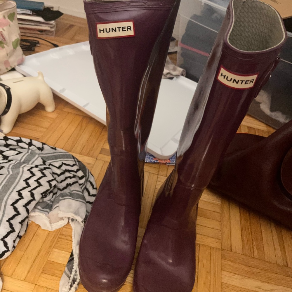 Purple hunter boots